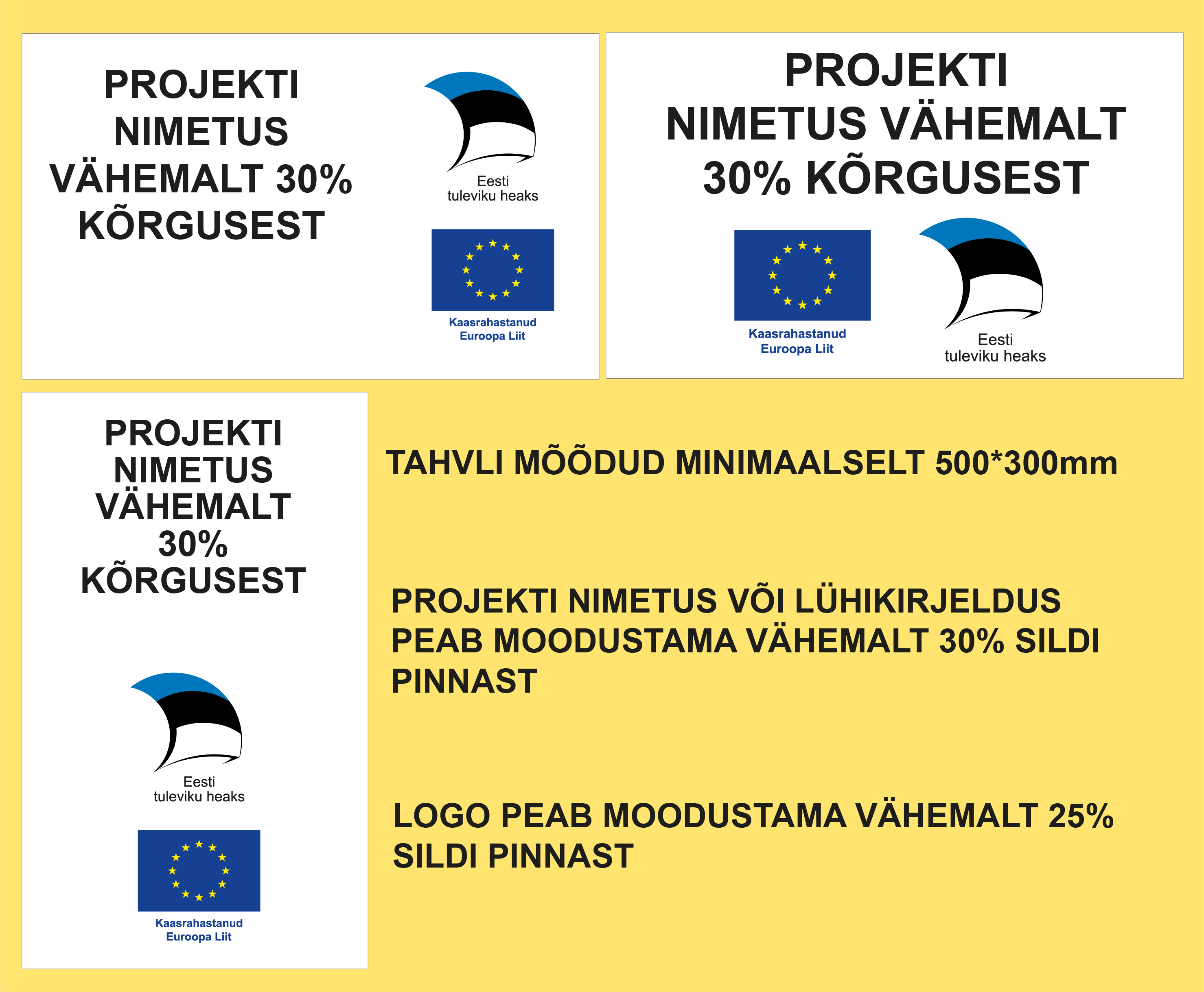 




Materjal: 3mm paksune alumiiniumkomposiit (õhuke plastik/PVC kahe alumiiniumkihi vahel). Materjal on kerge, vastupidav ja ilmastikukindel. UV trükk.
Mõõdud